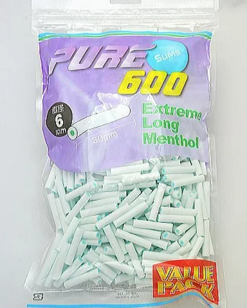 PURE滤嘴细支超长款薄荷味6mm*30mm大包装 卷烟耗材 直径6mm×长30mm