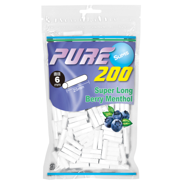PURE滤嘴细支加长蓝莓味6mm*25mm 卷烟耗材 直径6mm×长25mm 约 200 个装