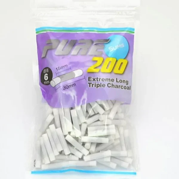 PURE滤嘴细支超长三重炭6mm*30mm 卷烟耗材 直径6mm×长30mm 约 200 个装