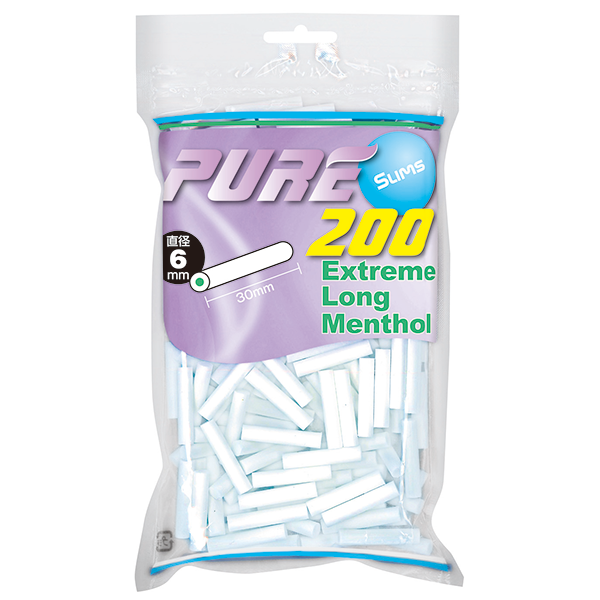 PURE滤嘴细支超长款薄荷味6mm*30mm 卷烟耗材 直径6mm×长30mm 约 200 个装
